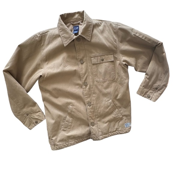GAP Kids Tan Canvas Chore Jacket w/ Quilted Lining (XXL) Workwear - Picture 2 of 13